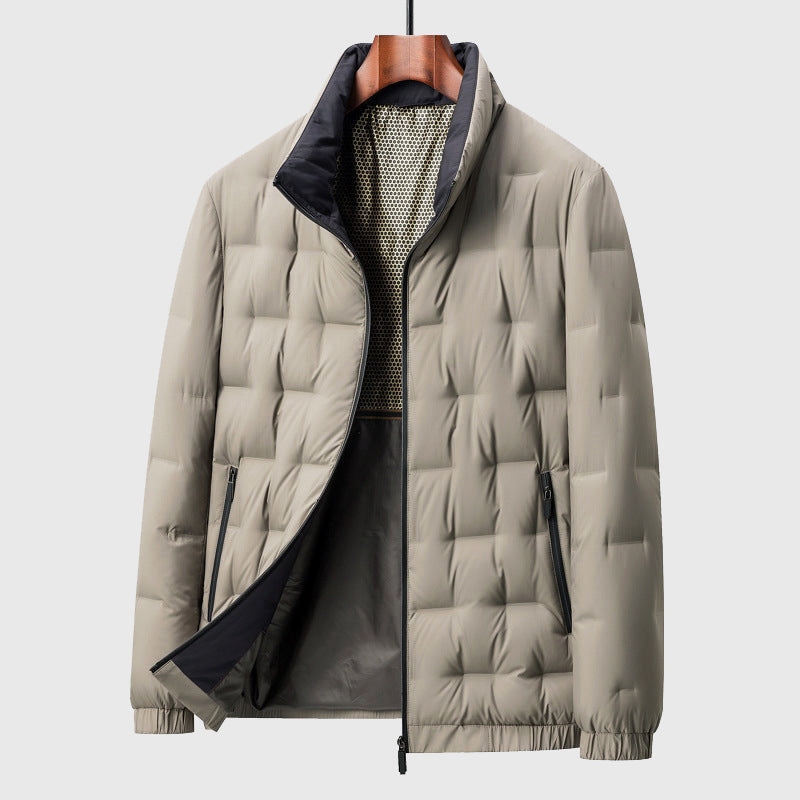 Men’s Lightweight Square Puffer Jacket – Minimal Warmth, Maximum Style