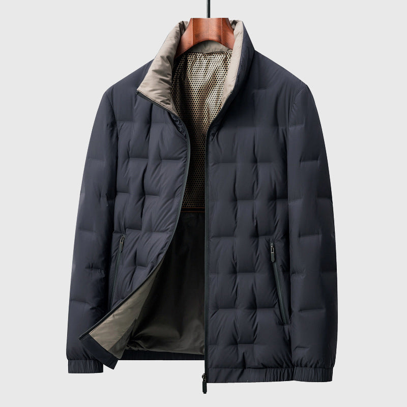 Men’s Lightweight Square Puffer Jacket – Minimal Warmth, Maximum Style