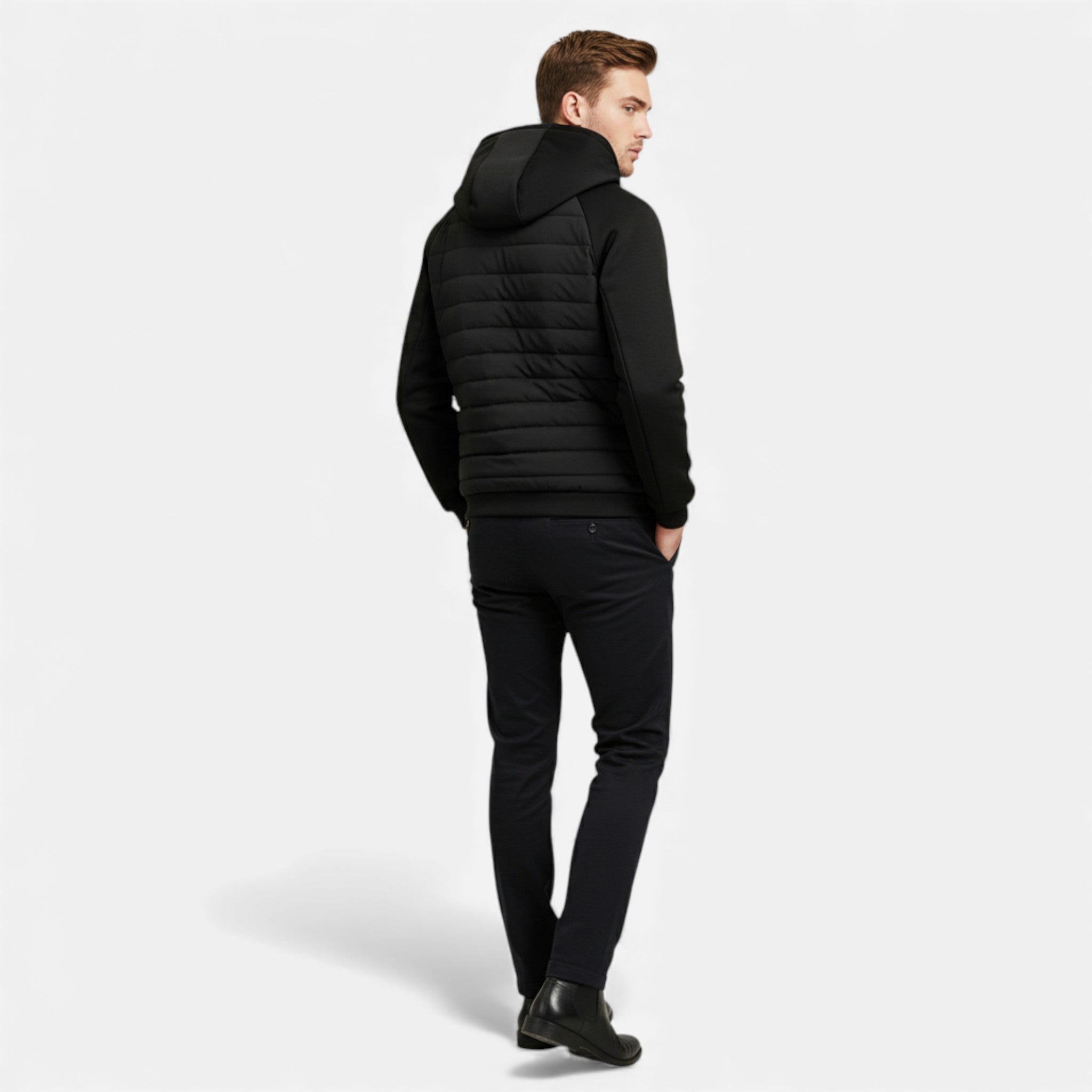 Men’s Hybrid Puffer Hoodie – Lightweight, Warm & Everyday Comfort