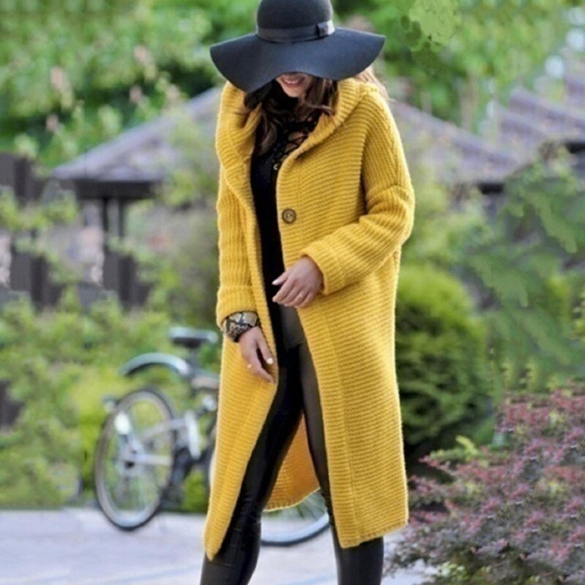 Hooded Cardigan Cotton Polyester Blend
