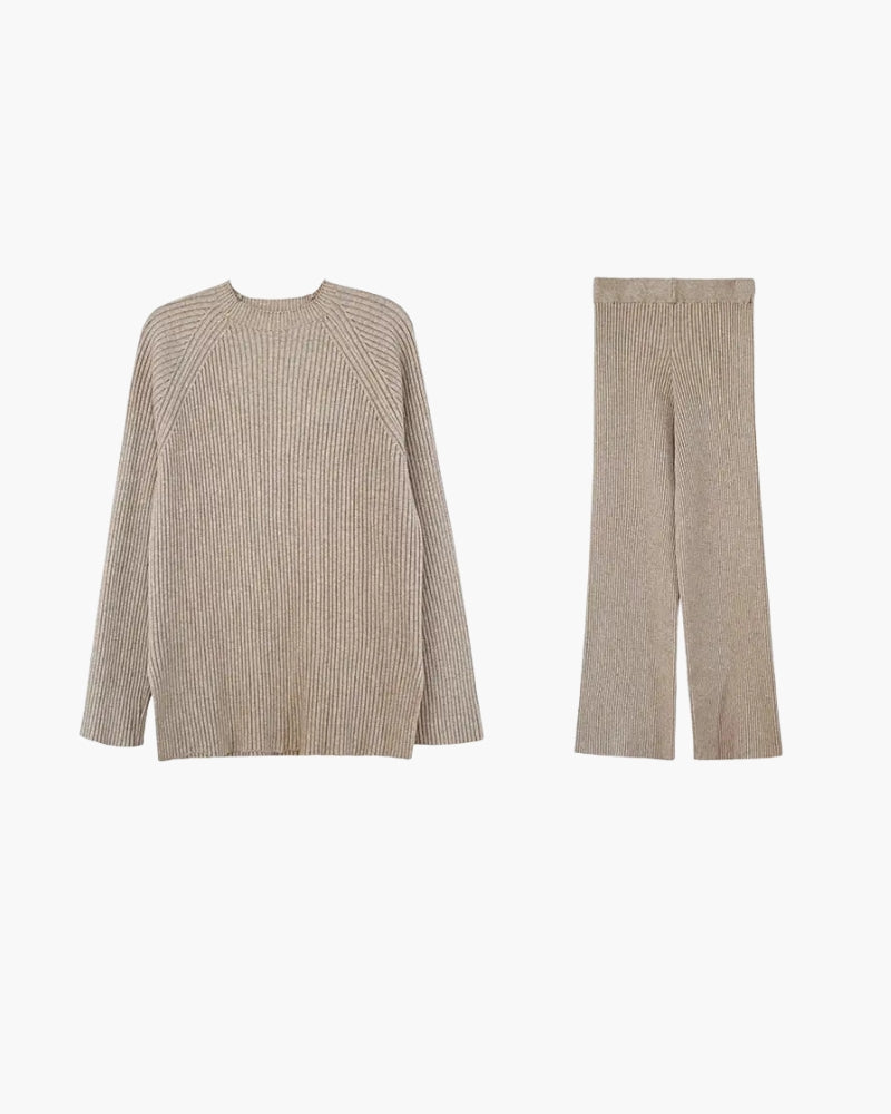 Luxuriously soft ribbed knit lounge set