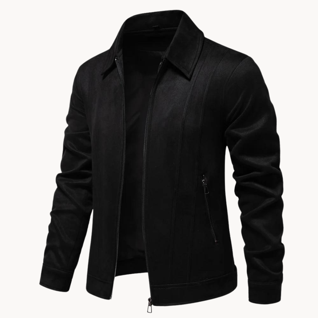Minimal Suede-Style Jacket – Smart Modern Outerwear