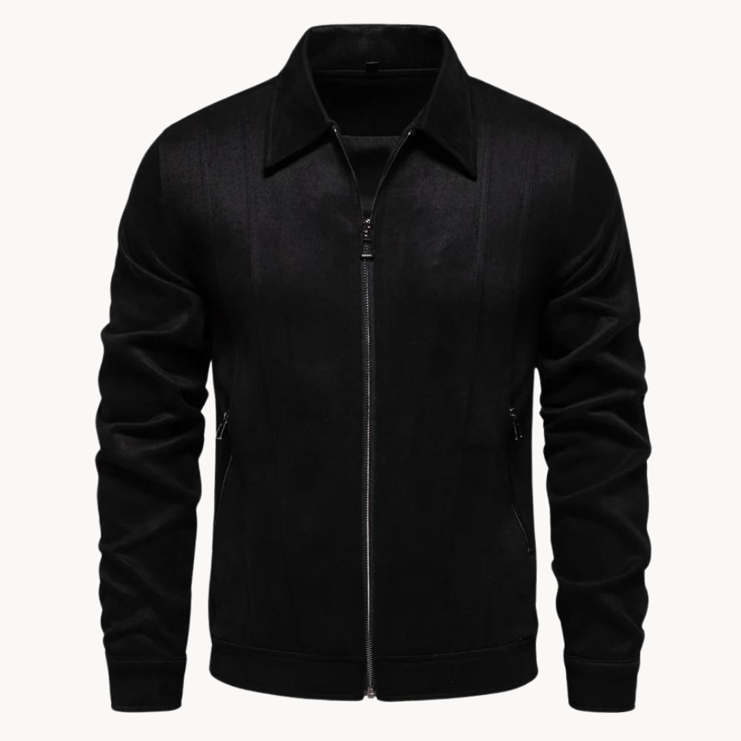 Minimal Suede-Style Jacket – Smart Modern Outerwear