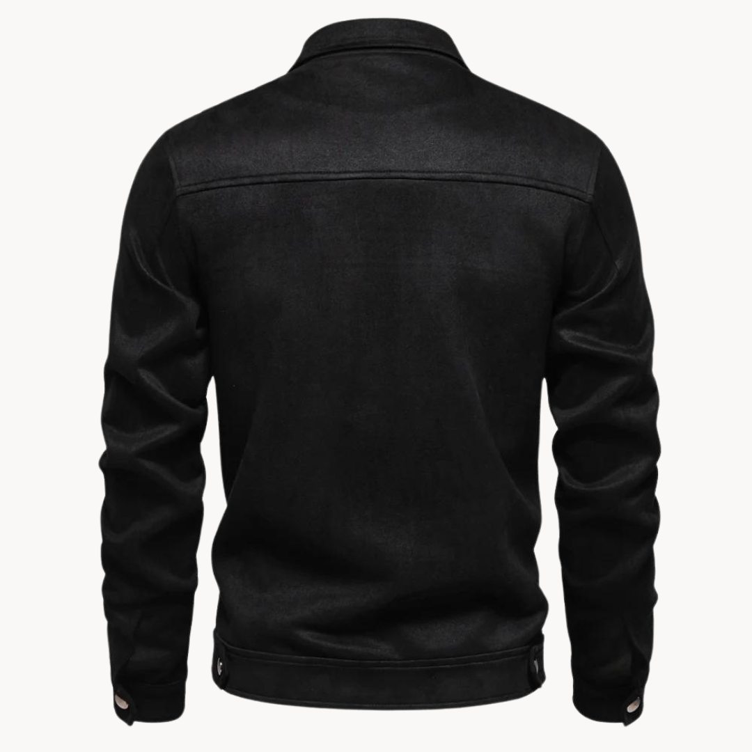 Minimal Suede-Style Jacket – Smart Modern Outerwear
