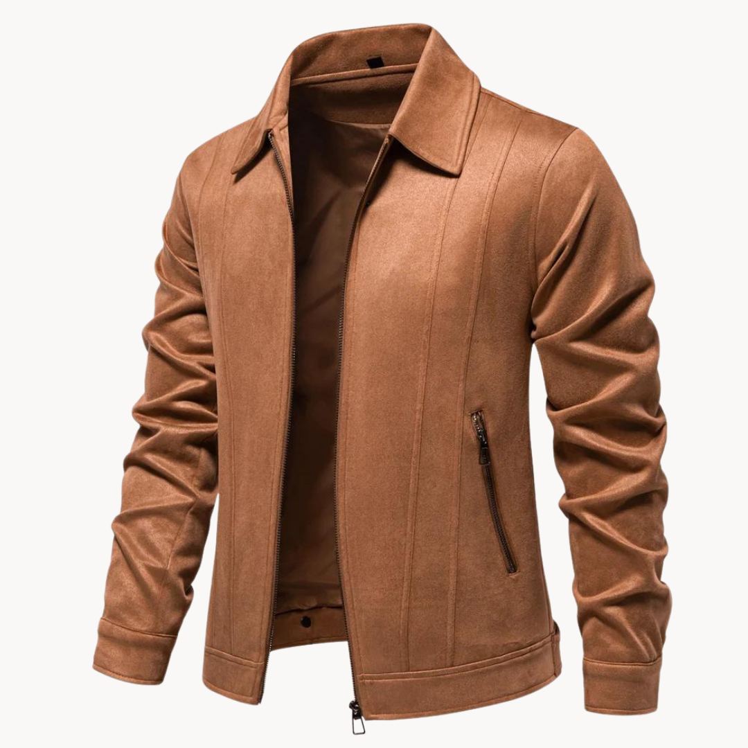 Minimal Suede-Style Jacket – Smart Modern Outerwear