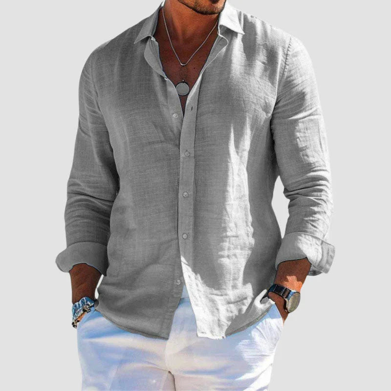 Relaxed Linen Long-Sleeve Shirt – Modern Smart-Casual Essential by Luxoo