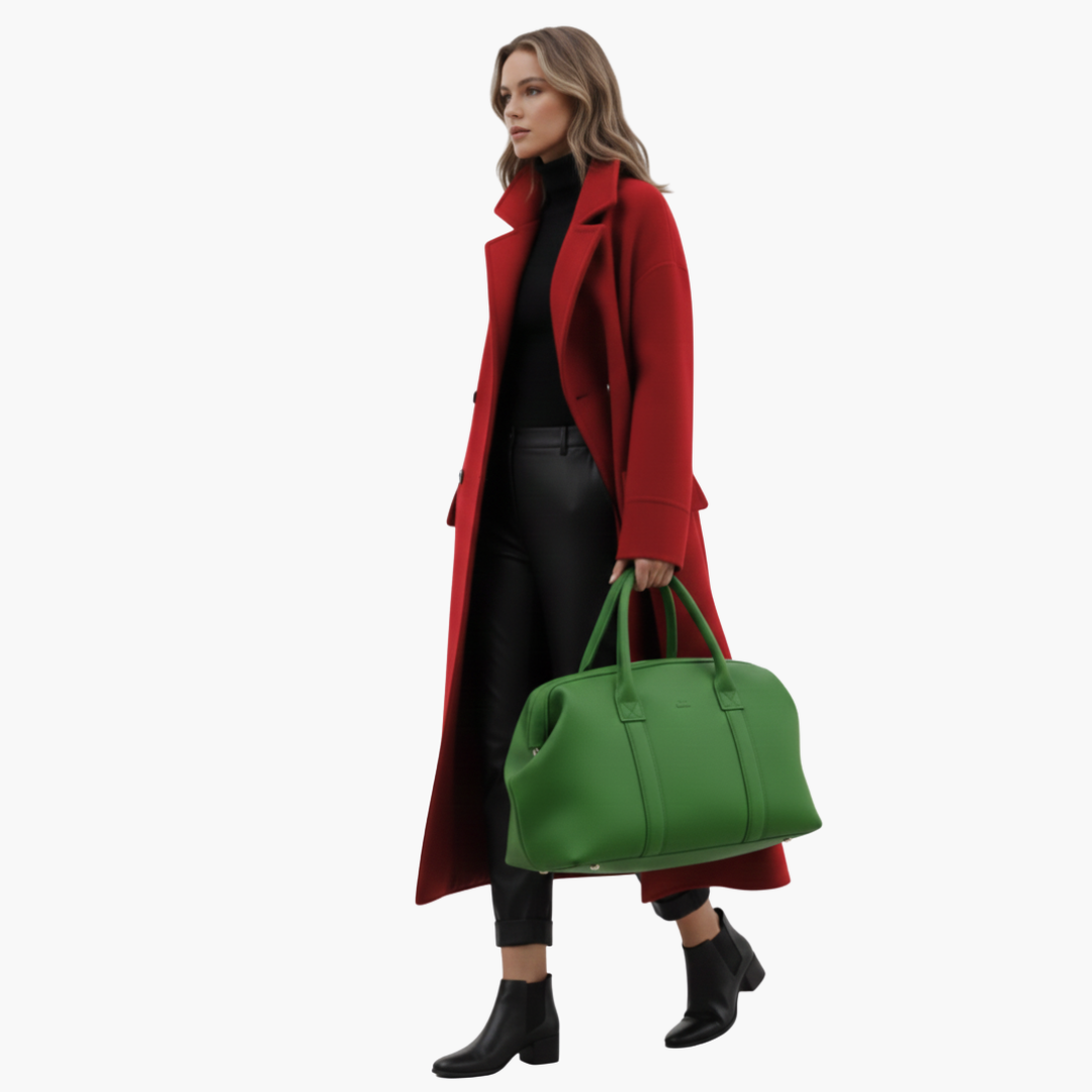 Women’s Long Wool-Blend Coat – Elegant Tailored Winter Overcoat