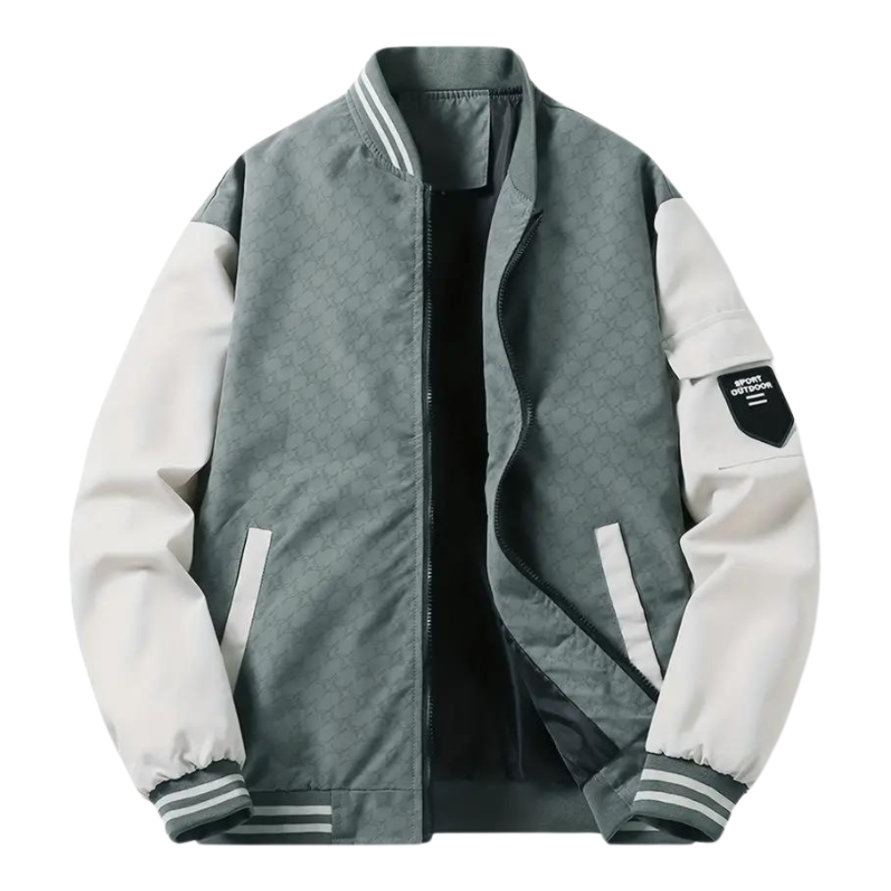 Men’s Contrast Varsity Bomber Jacket – Modern Streetwear Essential