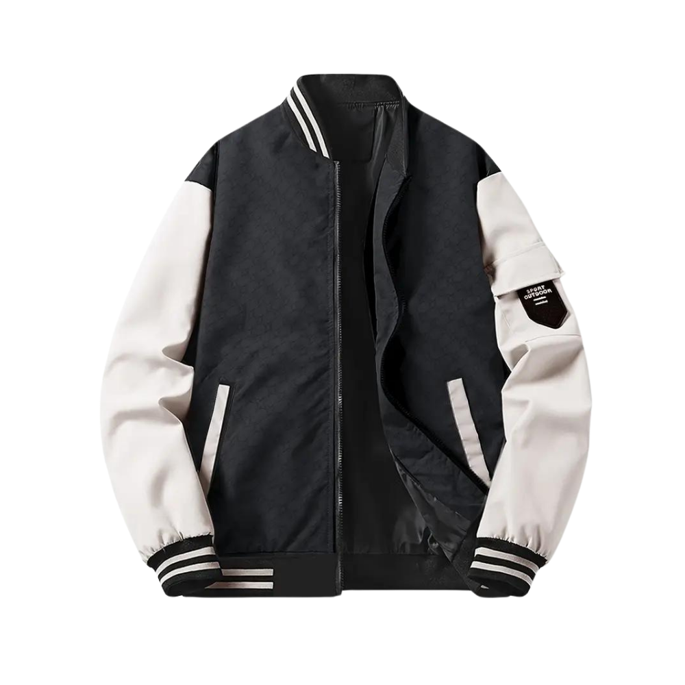 Men’s Contrast Varsity Bomber Jacket – Modern Streetwear Essential