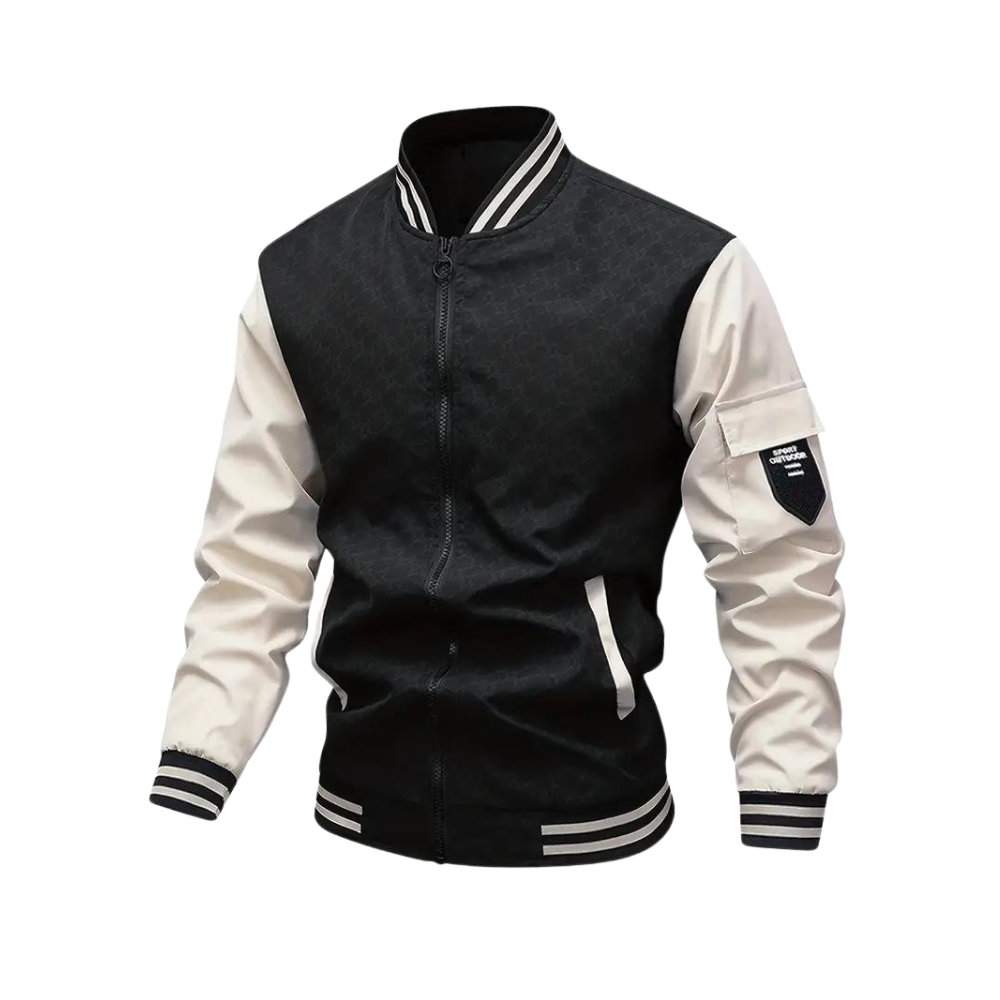 Men’s Contrast Varsity Bomber Jacket – Modern Streetwear Essential