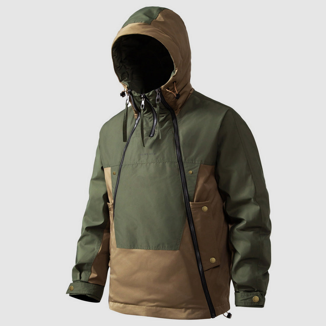 Men’s Two-Tone Winter Anorak Jacket – Windproof & Water-Resistant Comfort