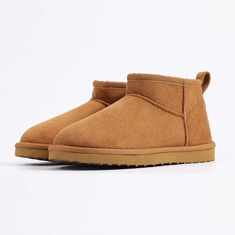 Women’s Faux Shearling Ankle Boots – Warm Lined, Slip-On