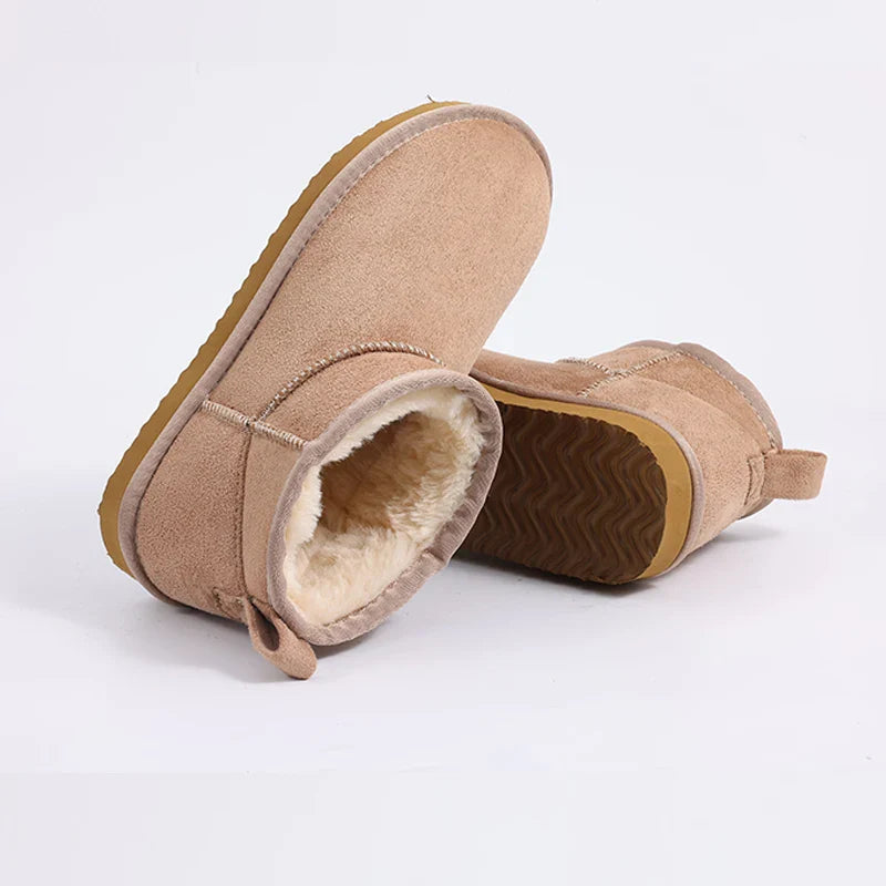 Women’s Faux Shearling Ankle Boots – Warm Lined, Slip-On