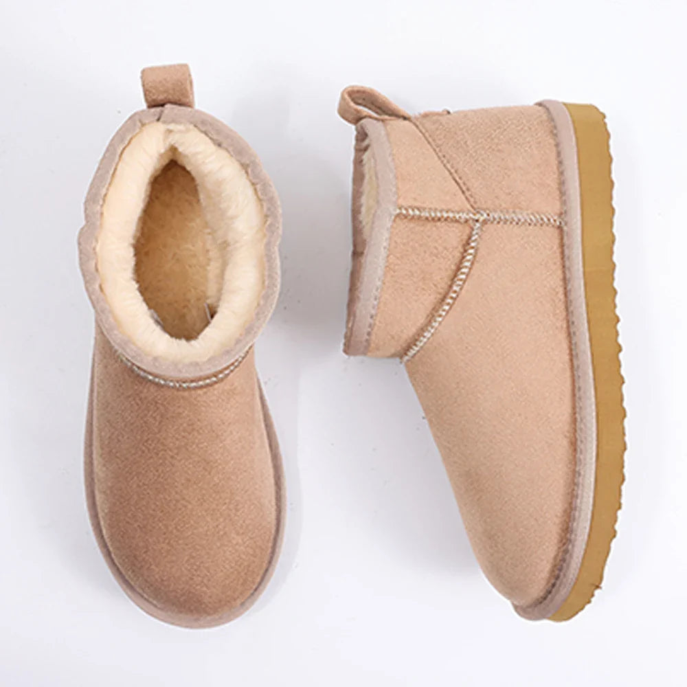Women’s Faux Shearling Ankle Boots – Warm Lined, Slip-On