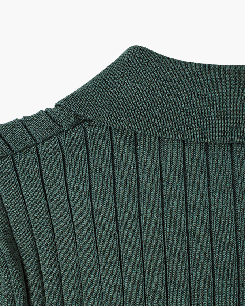 Ribbed Knit Polo Shirt – Modern Minimal Essential by Luxoo