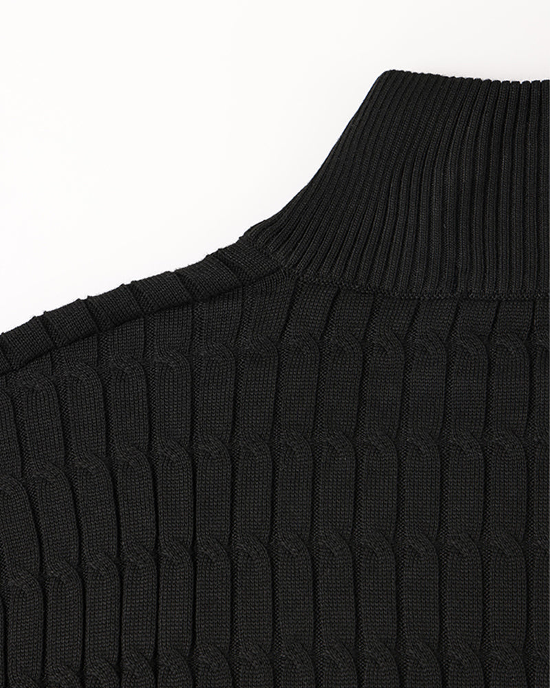 Men’s Cable Knit Half-Zip Sweater – Premium Soft Cotton Blend Jumper