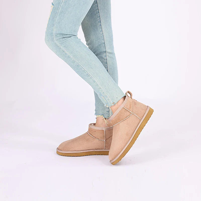 Women’s Faux Shearling Ankle Boots – Warm Lined, Slip-On