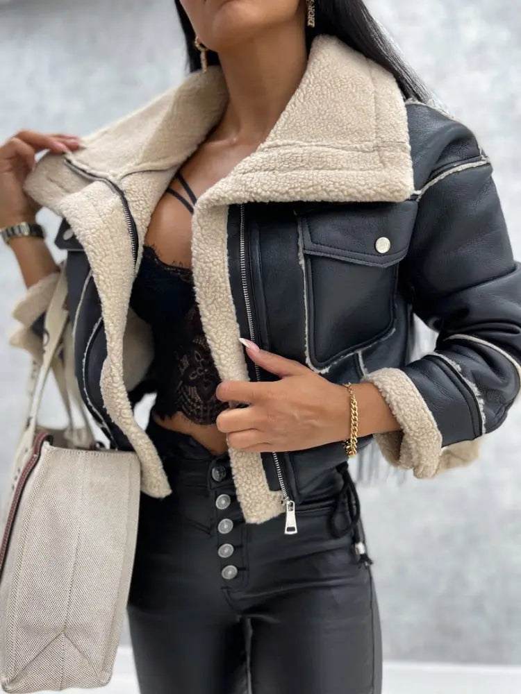 Women’s Faux Shearling Aviator Jacket