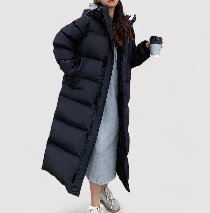 Women’s Long Puffer Coat – Ultra Warm Winter Hooded Edition