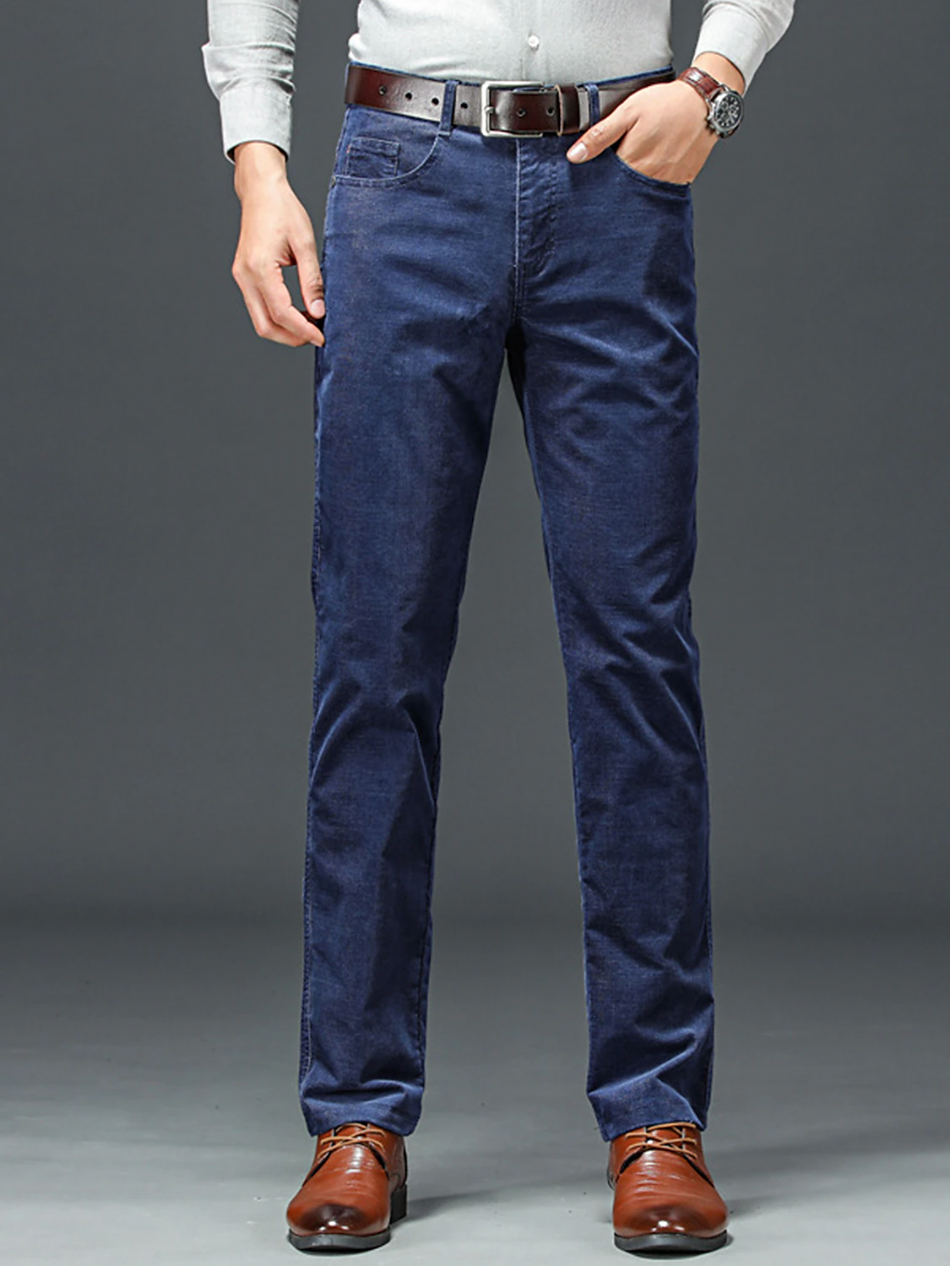 Men's Work Trousers Slim Fit Stretch Classic Style with Tailored Look