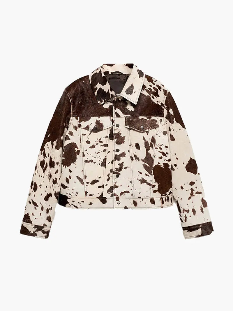 Women’s Cow Print Jacket – Statement Short Fit