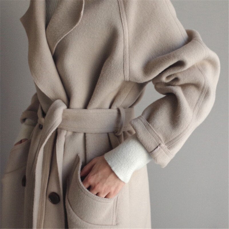 Trench Coat - Polyester Blend Slim Fit & Button Closure