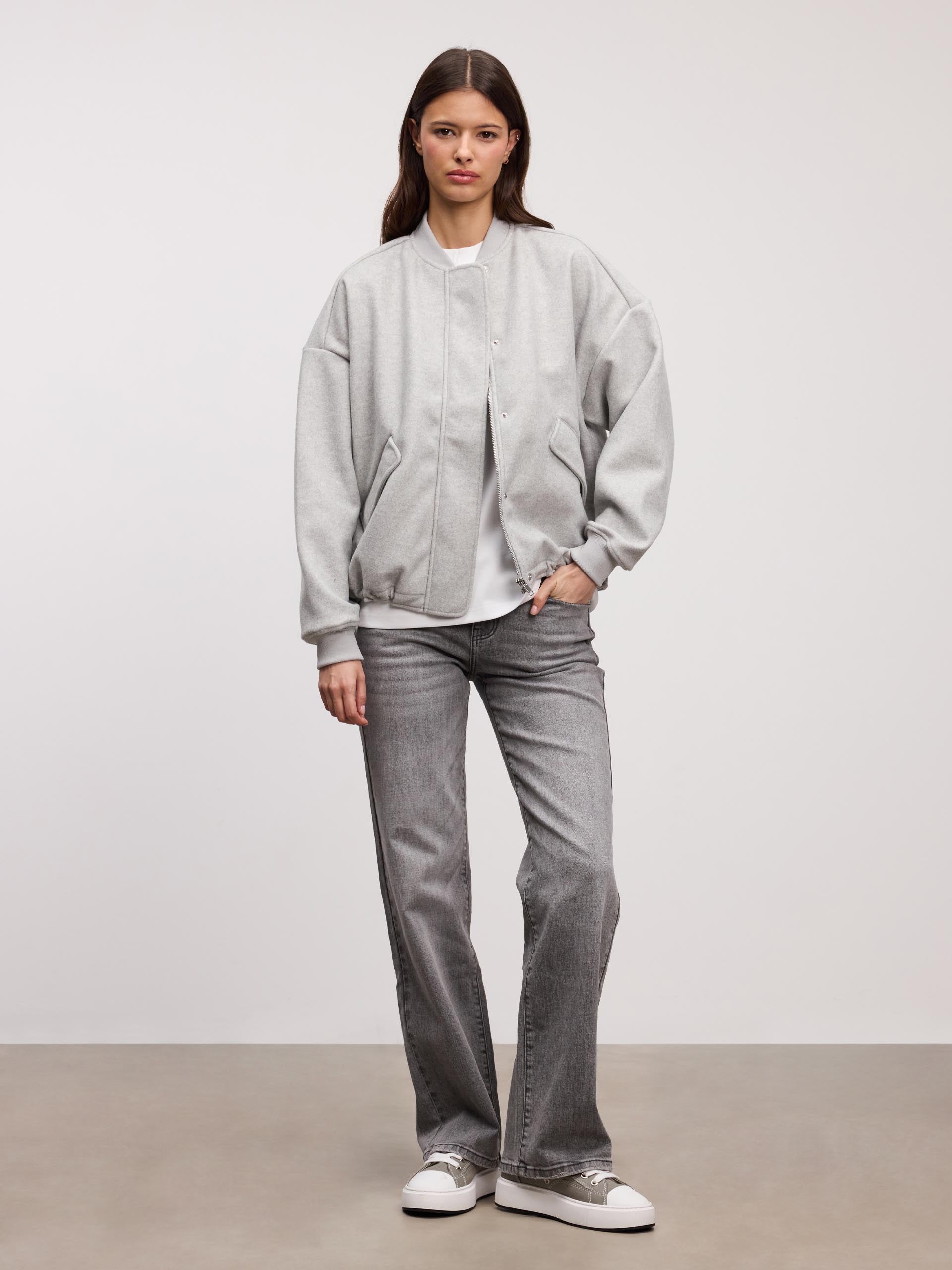 Women’s Oversized Bomber Jacket – Soft Casual Everyday Coat