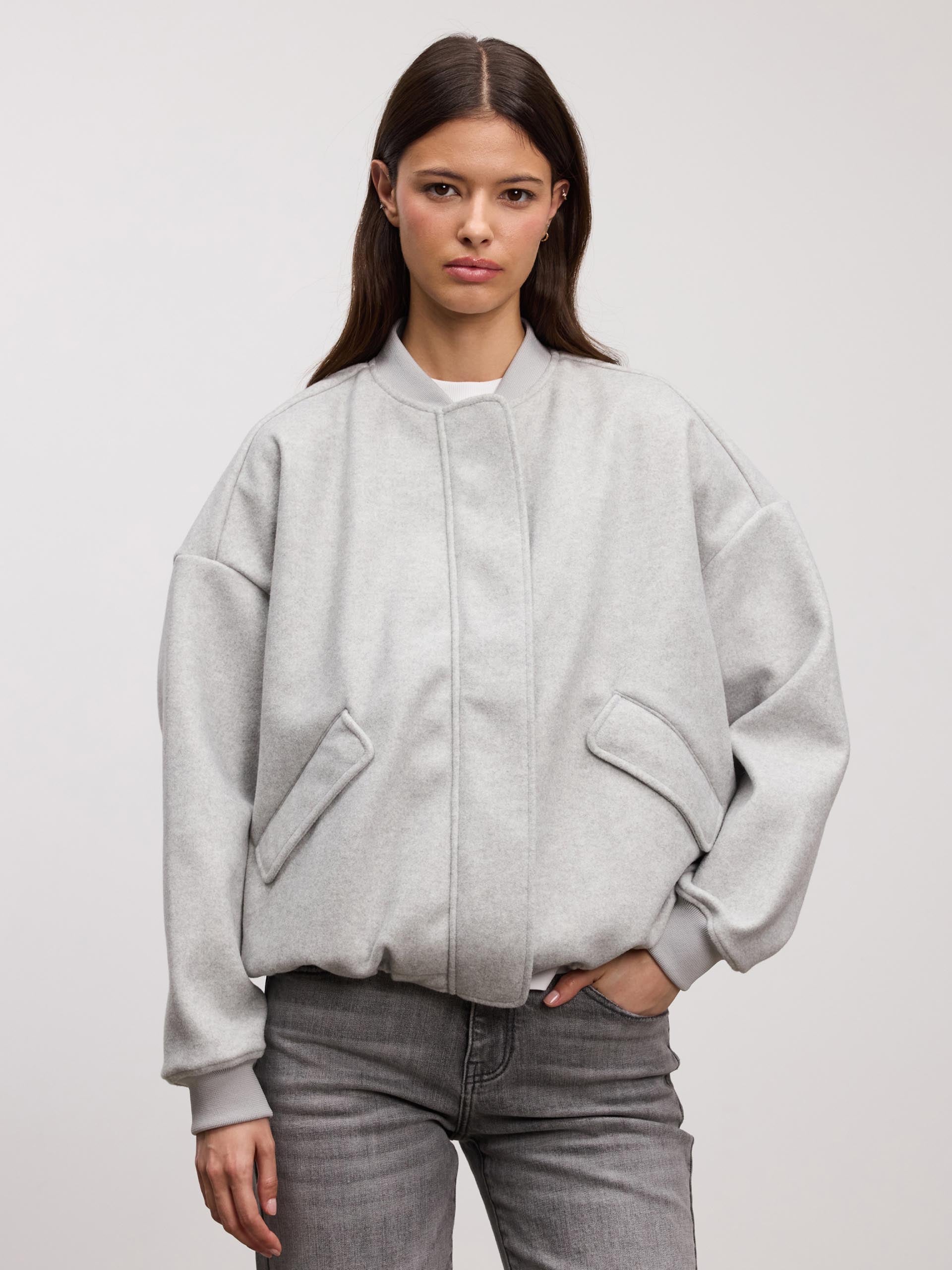 Women’s Oversized Bomber Jacket – Soft Casual Everyday Coat