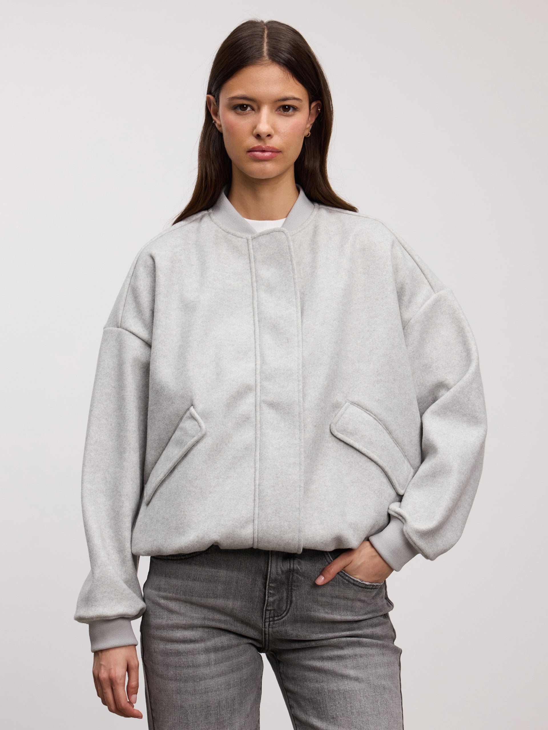 Women’s Oversized Bomber Jacket – Soft Casual Everyday Coat