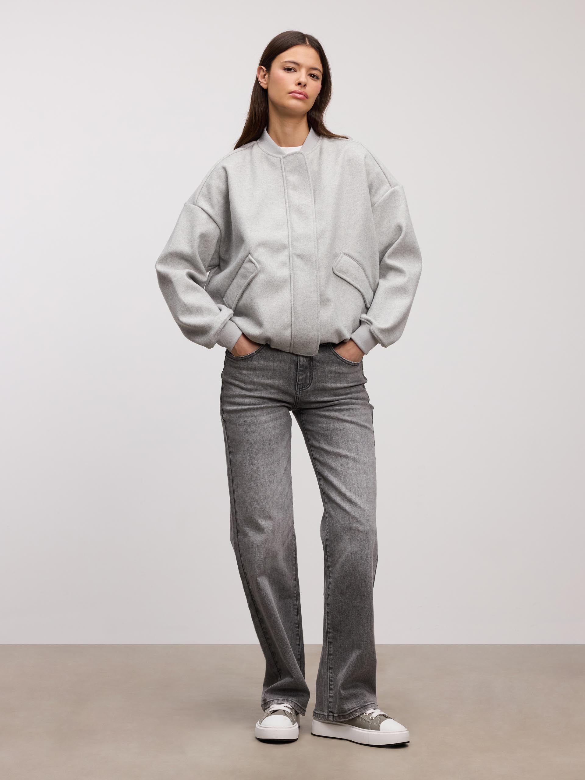 Women’s Oversized Bomber Jacket – Soft Casual Everyday Coat