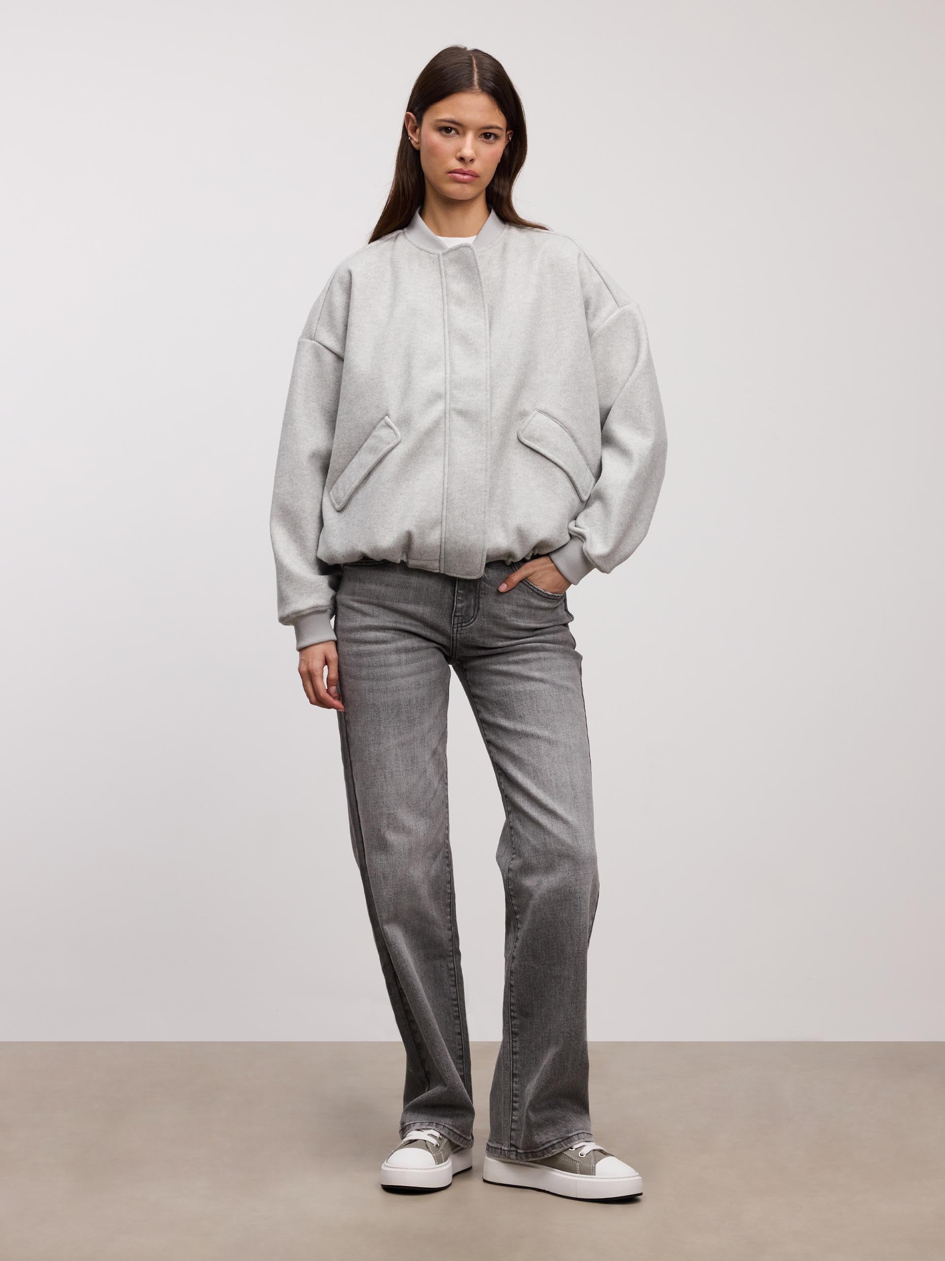 Women’s Oversized Bomber Jacket – Soft Casual Everyday Coat