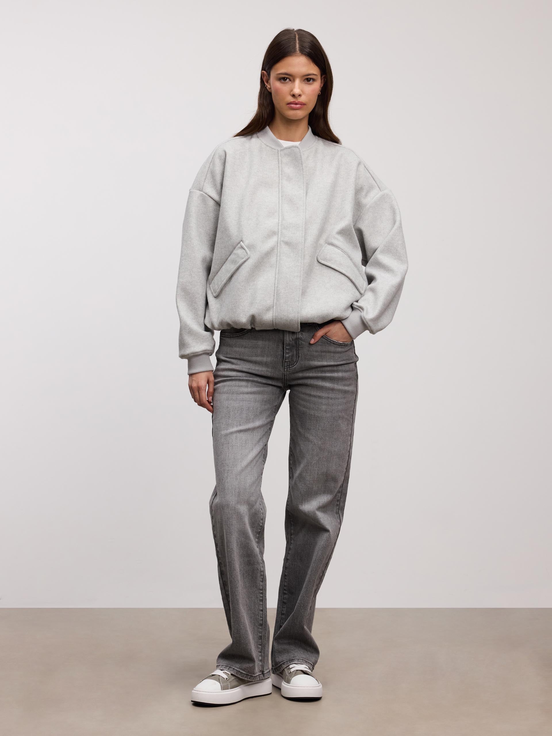 Women’s Oversized Bomber Jacket – Soft Casual Everyday Coat