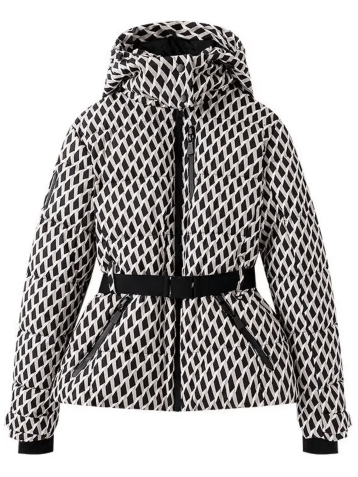 Waterproof Insulated Puffer Ski Jacket With Belt