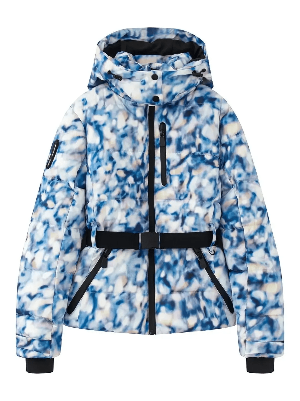 Waterproof Insulated Puffer Ski Jacket With Belt
