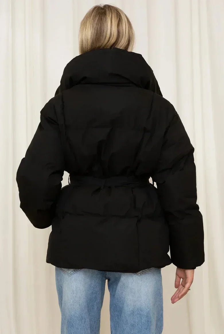BeltedWarm Elegant Puffer Coat – Women’s Winter Jacket