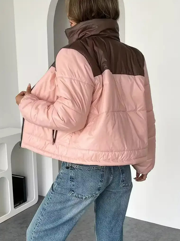 Two-Tone Lightweight Puffer Jacket – Warm, Casual & Modern