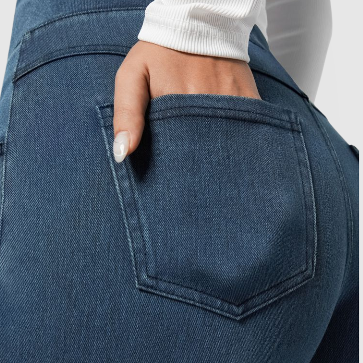 Women’s High-Rise Wide-Leg Pull-On Jeans – Soft Stretch Denim