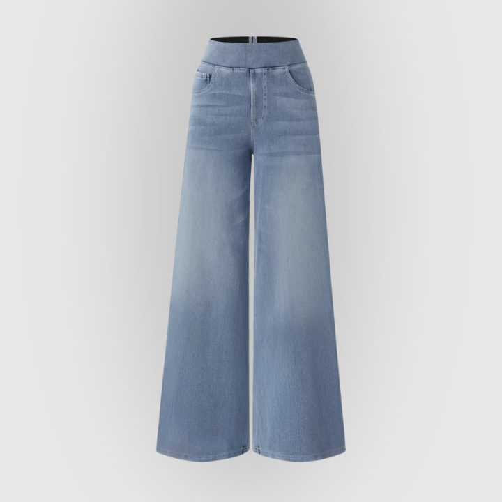 Women’s High-Rise Wide-Leg Pull-On Jeans – Soft Stretch Denim