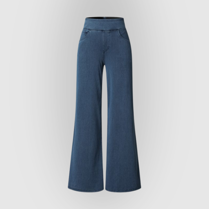 Women’s High-Rise Wide-Leg Pull-On Jeans – Soft Stretch Denim