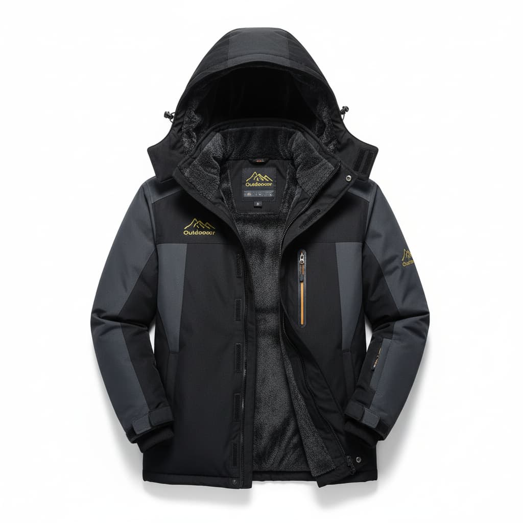 Men’s Outdoor Thermal Softshell Jacket – Waterproof, Windproof & Fleece-Lined