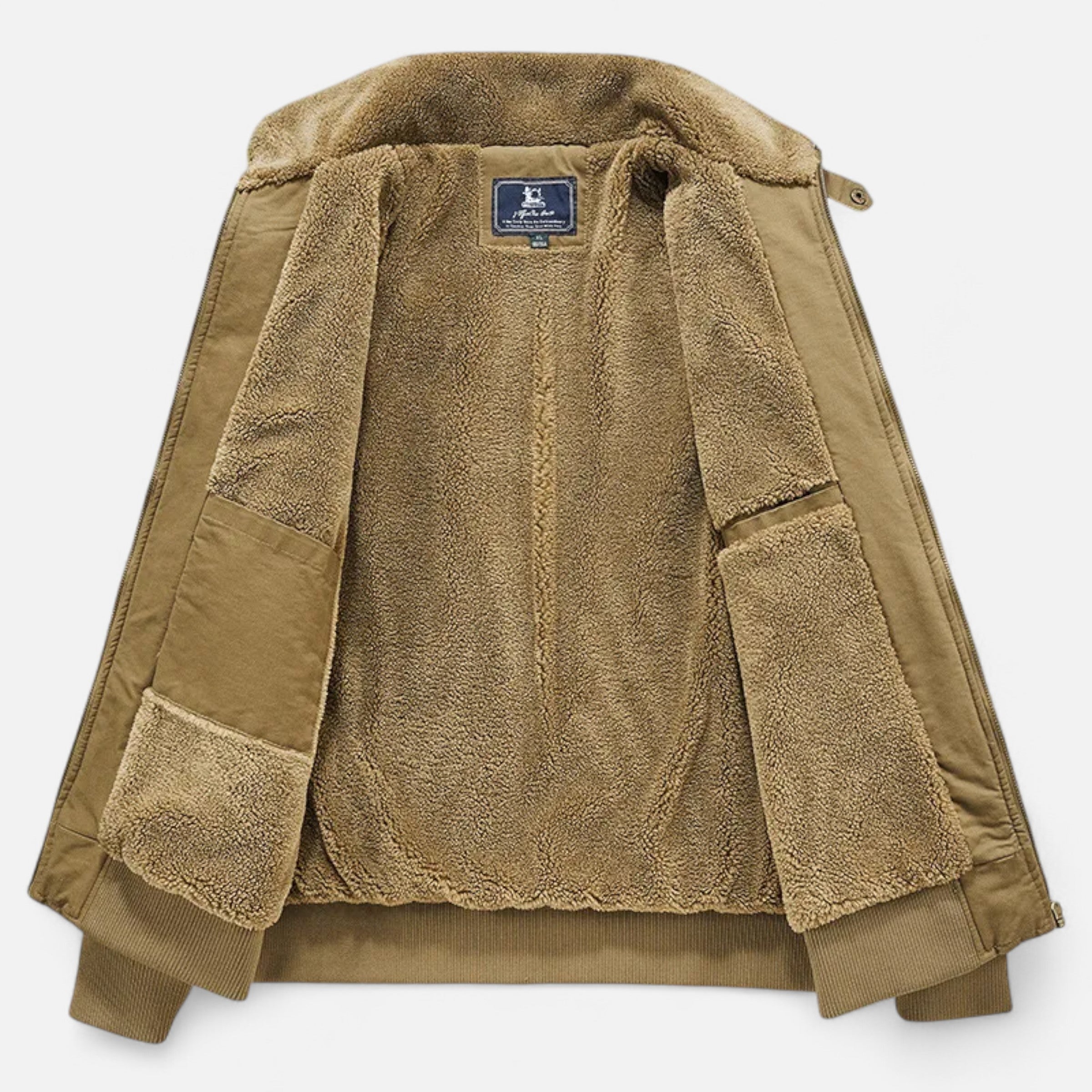 Men’s Heavy Fleece-Lined Bomber Jacket – Winter Warmth & Utility Style