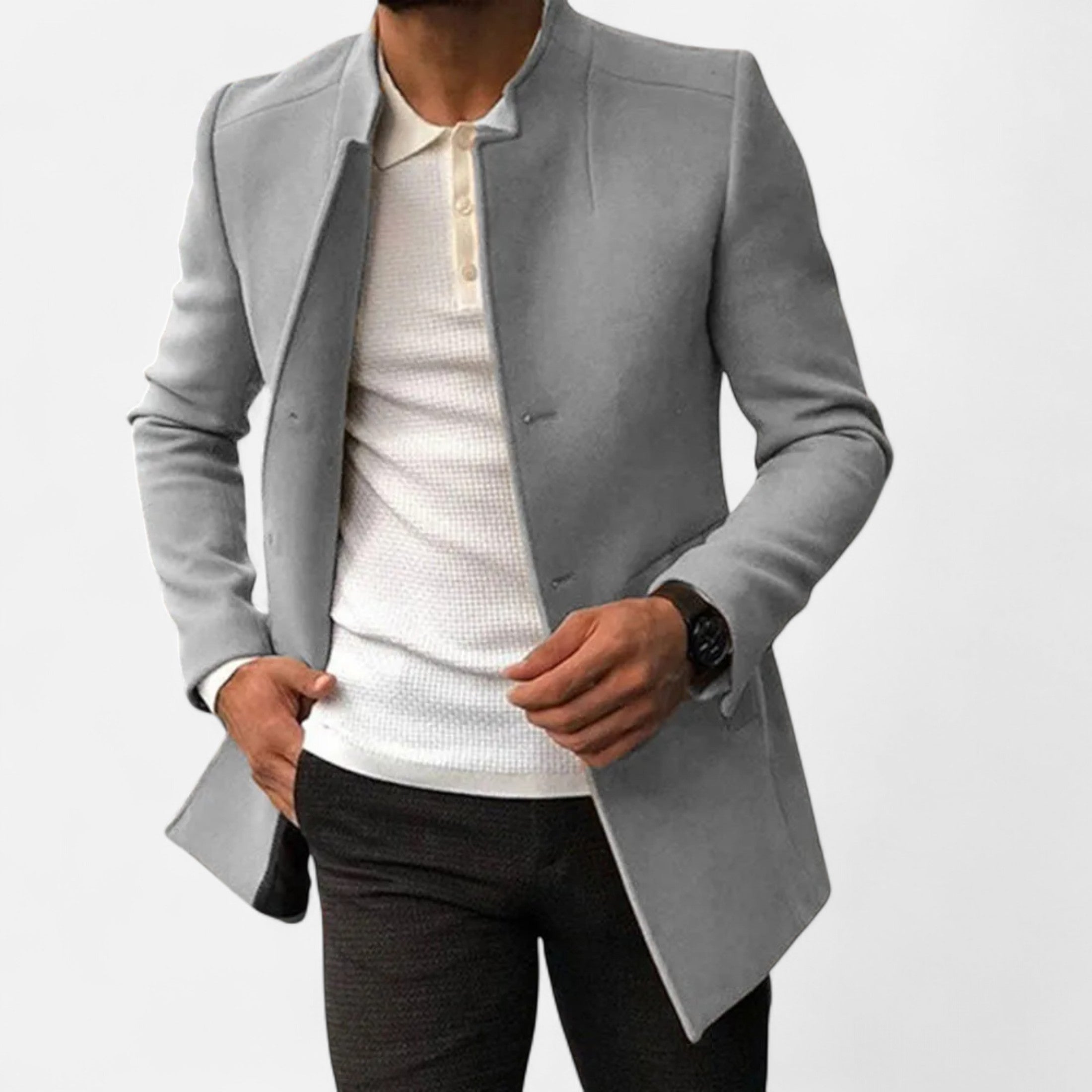 Dorevelle | Men’s Tailored Coat – Classic Solid Comfort