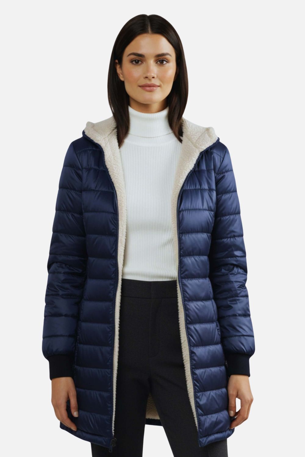 Long Puffer Coat with Soft Fleece Lining – Warm, Lightweight & Weather-Ready