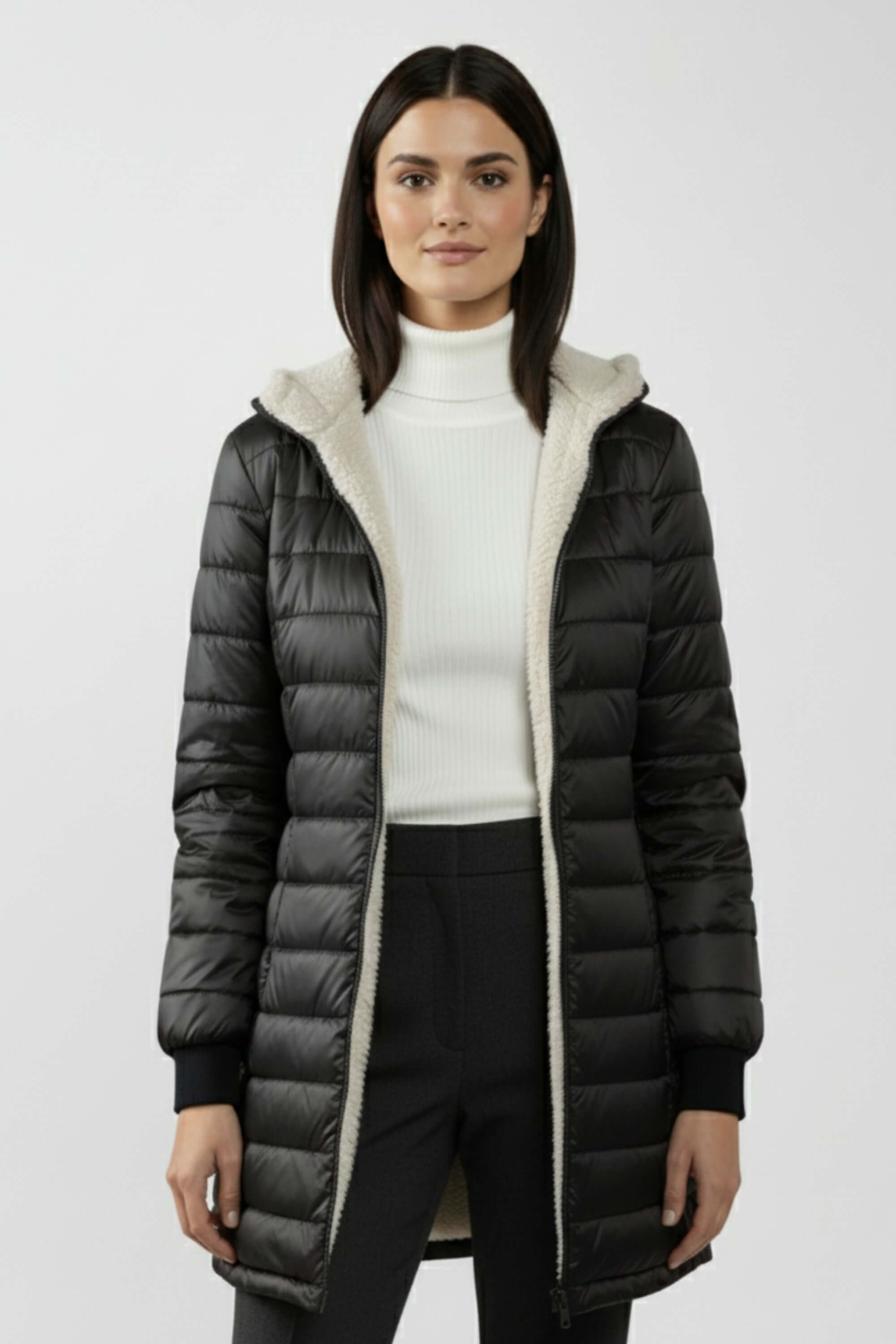 Long Puffer Coat with Soft Fleece Lining – Warm, Lightweight & Weather-Ready