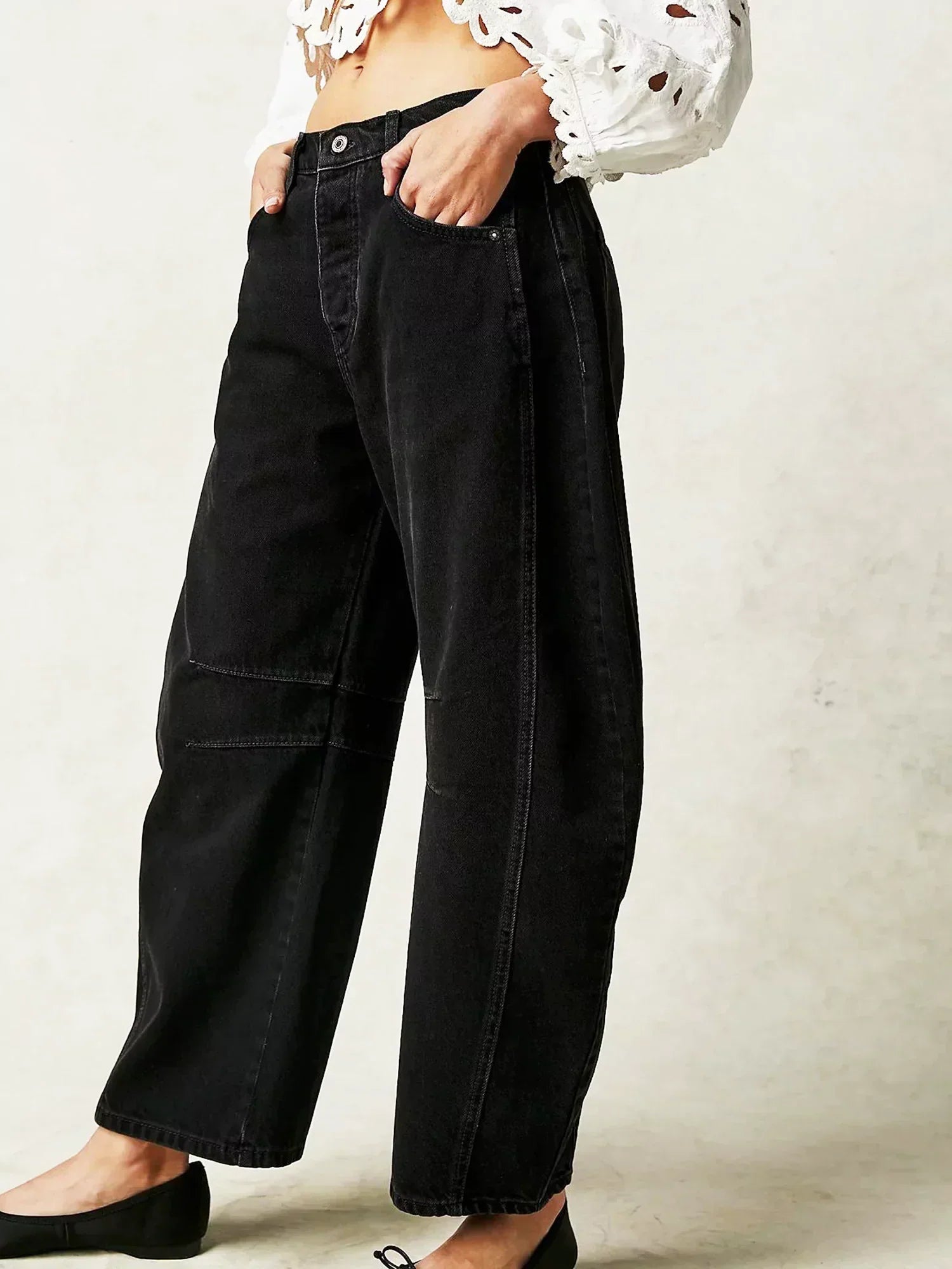 Women’s Wide-Leg Leopard Print Jeans – High-Waist Statement Trousers