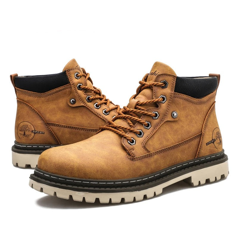 Rugged Outdoor Leather Boots – Durable Men’s Work & Casual Ankle Boots