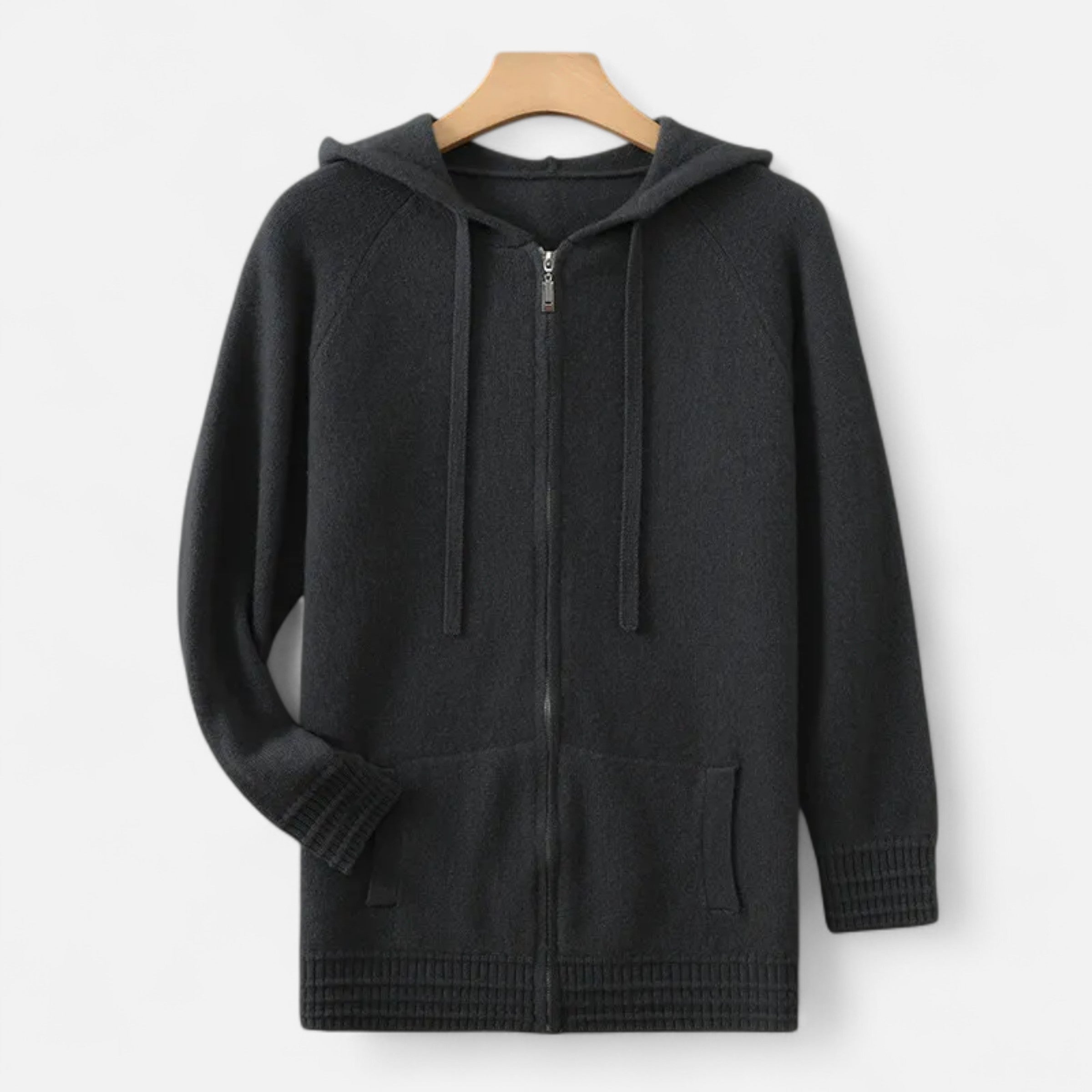 Premium Knit Hooded Zip Cardigan – Warm Minimal & Stylish