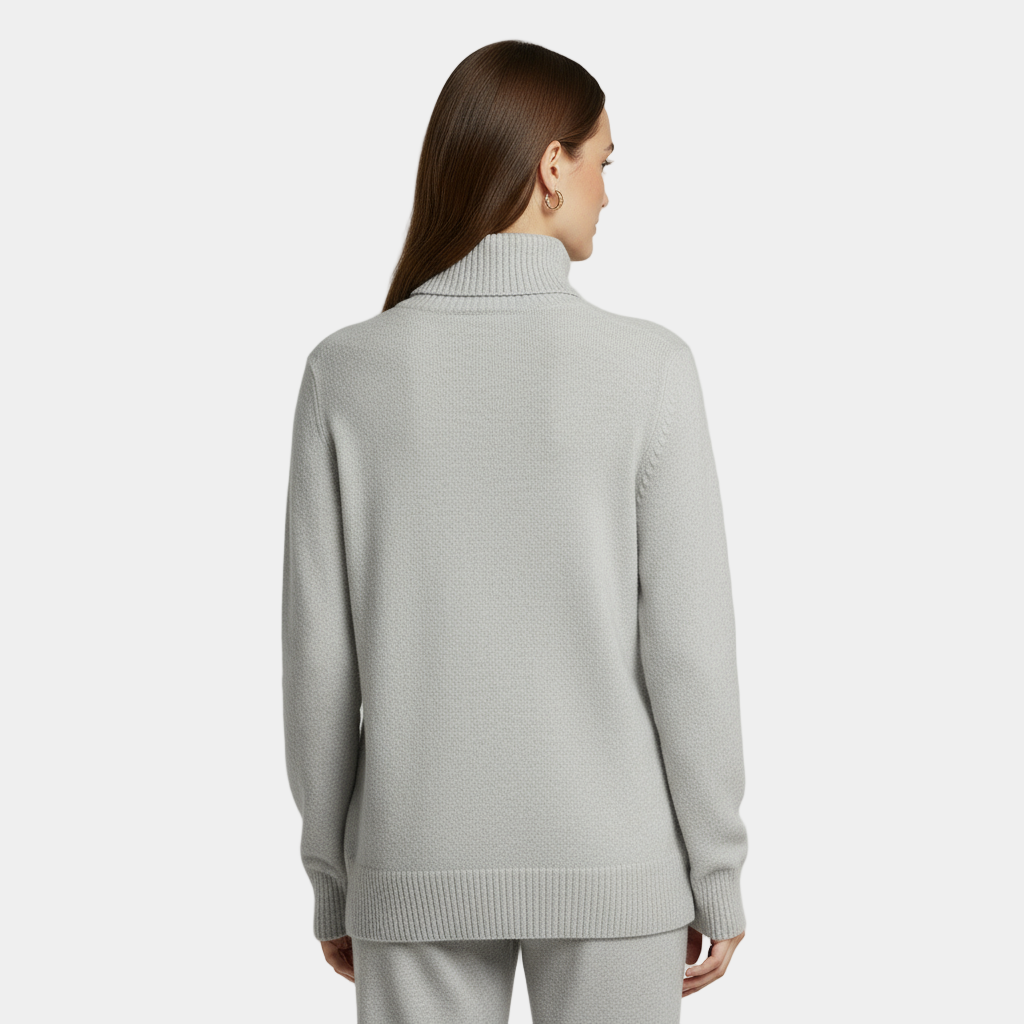 Classic Black Turtleneck Knit Sweater for Women