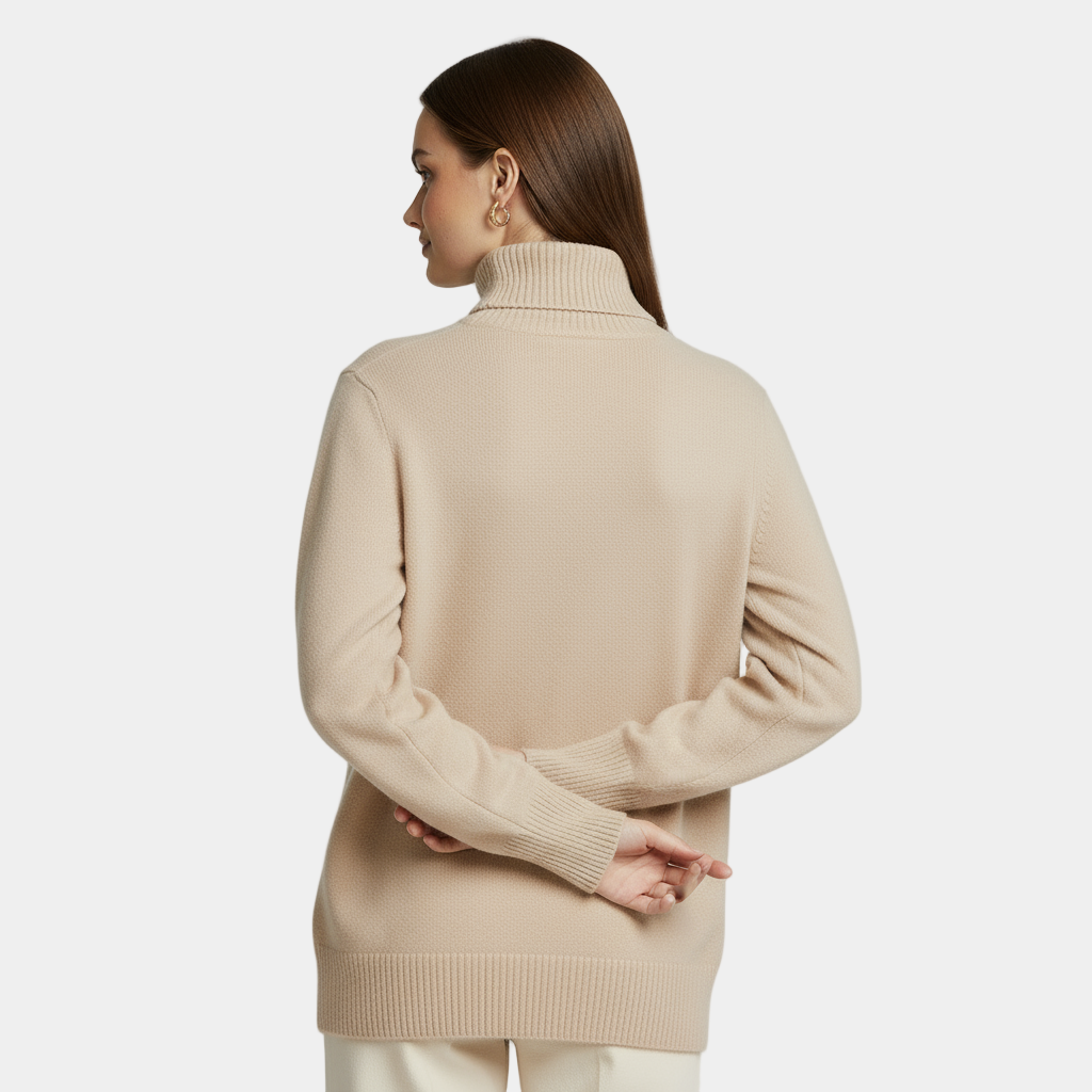 Classic Black Turtleneck Knit Sweater for Women