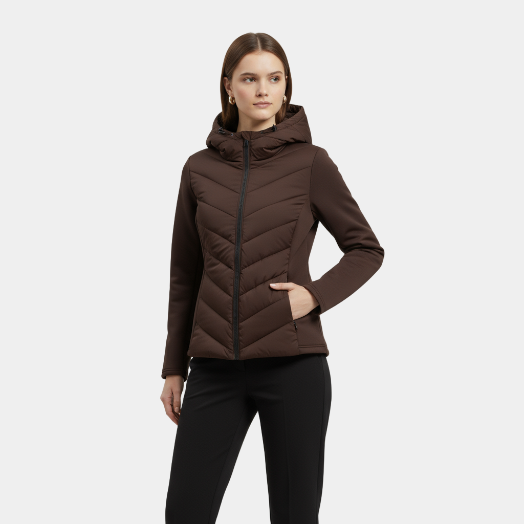 Women’s Quilted Hooded Jacket – Lightweight & Fitted Design